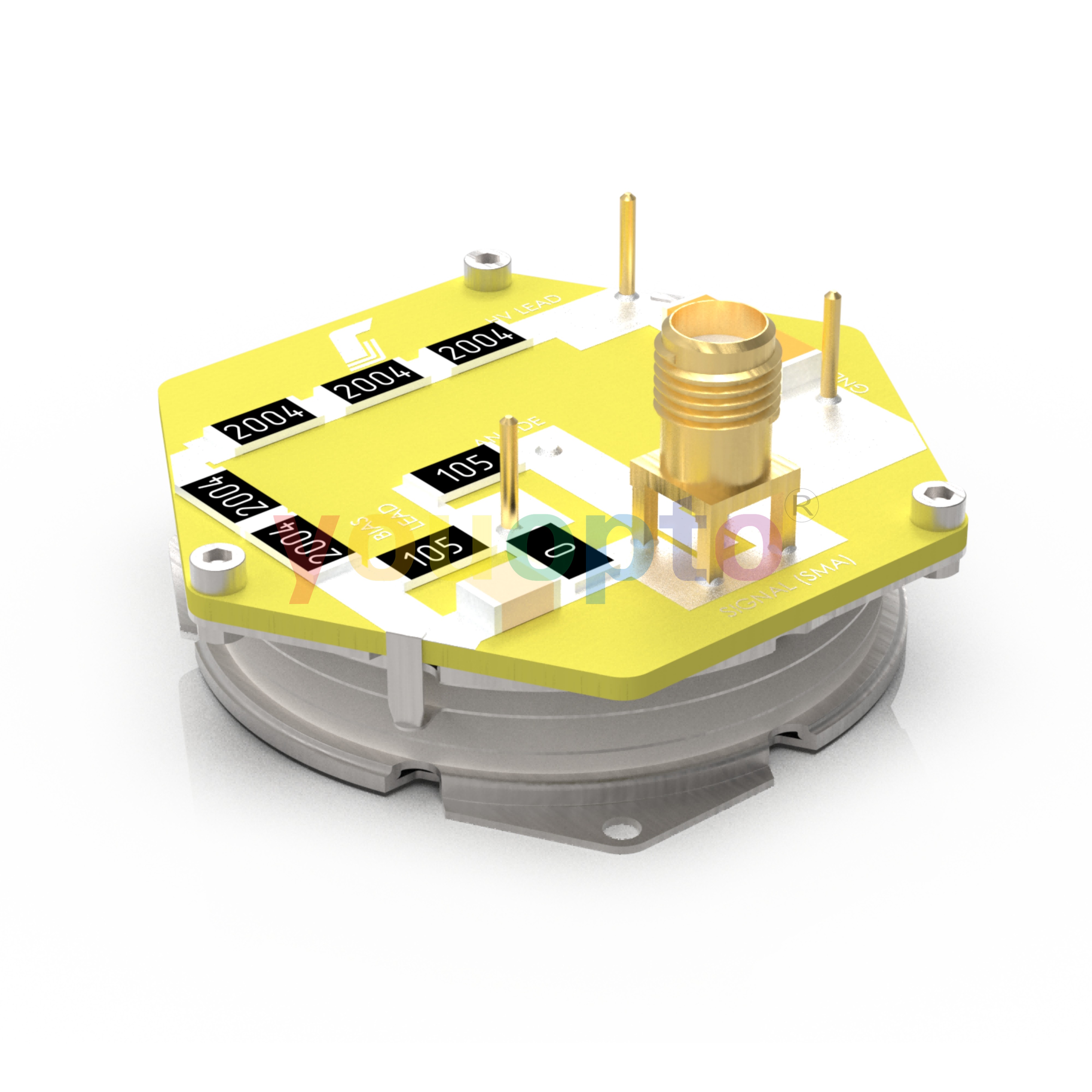 TOF Detector with a Built-in Voltage Divider